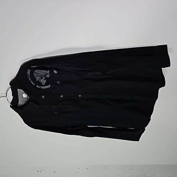 Metal Mulisha large black button down long sleeve shirt - Picture 2 of 6